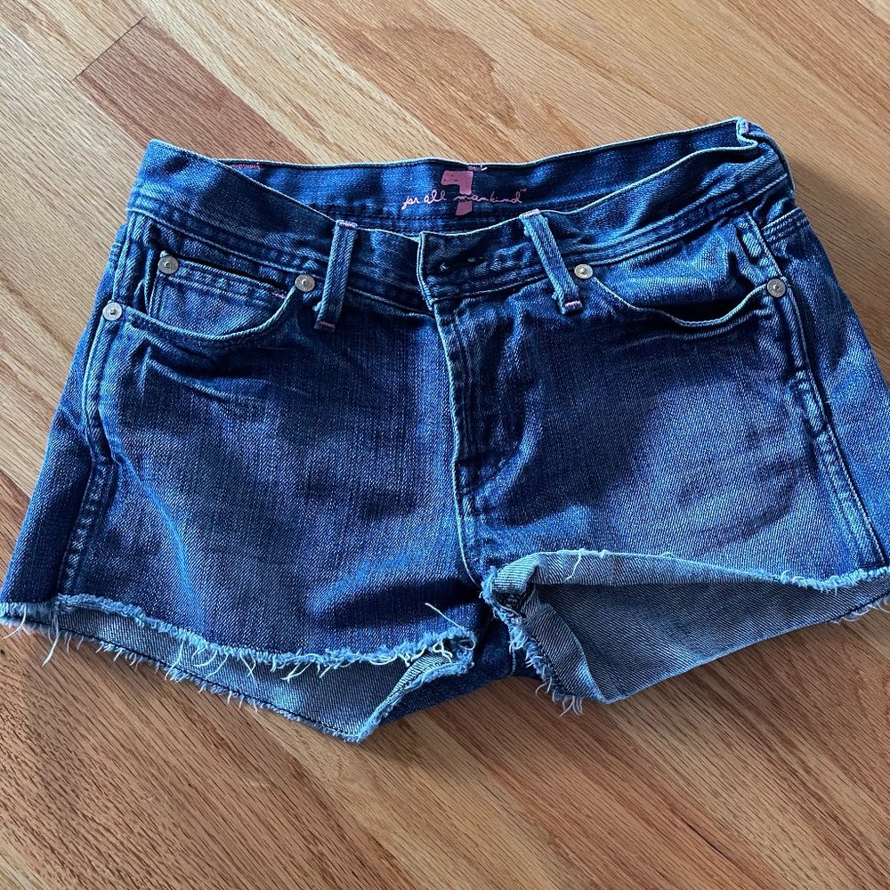 7 For All Mankind Low Rise Denim Shorts